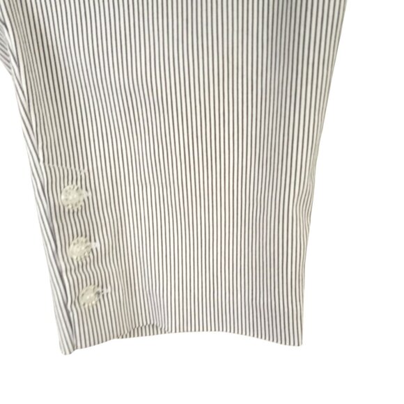 Counterparts Womens 12 Ticking Striped Button Hem Capri Cropped Pull On Pants - Picture 2 of 5